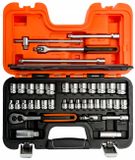Bahco 3/8" dopsleutelset metrisch en inch - 38 onderdelen