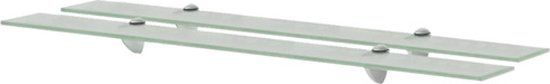 vidaXL Zwevende Schappen - Set van 2 - 90x10 cm - 8 mm Glas