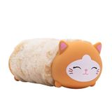 Idena 20214 - Pennenetui met ritssluiting van pluizige kat, ca. 22 x 8 x 8 cm, grote beige pennenetui