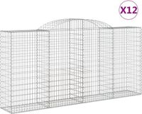 vidaXL Gabions - 12 pièces - Voûté - 300x50x140/160 cm - Fer