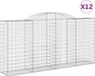 vidaXL Gabions - 12 pièces - Voûté - 300x50x140/160 cm - Fer