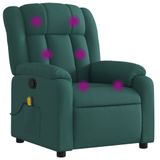 VidaXL Fauteuil de massage électrique Tissu/Textile Vert foncé