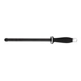 Rockingham Forge CS-16265C rechte zwarte keramische slijpstaaf met eindkap en plastic handvat, 25cm, 10" staal