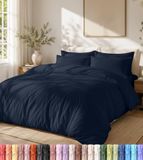 Utopia Bedding Lichtgewicht dekbedovertrekset met kussenslopen van 50 x 65 cm, 220 x 220 cm - zacht microvezel polyester (marineblauw)
