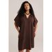 WE Fashion Curve korte jurk bruin