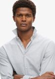 Superdry - Elegant katoenen overhemd met lange mouwen - Heren - S - charcoal grey mix