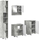 vidaXL Badkamermeubel Set 4-delig Betongrijs 61 x 35 x 64 cm
