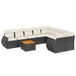VidaXL Loungeset 9-delig met kussens, poly rotan, zwart