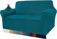 Merkloos Moderne Stretch Sofa Cover Jacquard Elastische Hoes voor 2-Zits Bank in Teal Groen