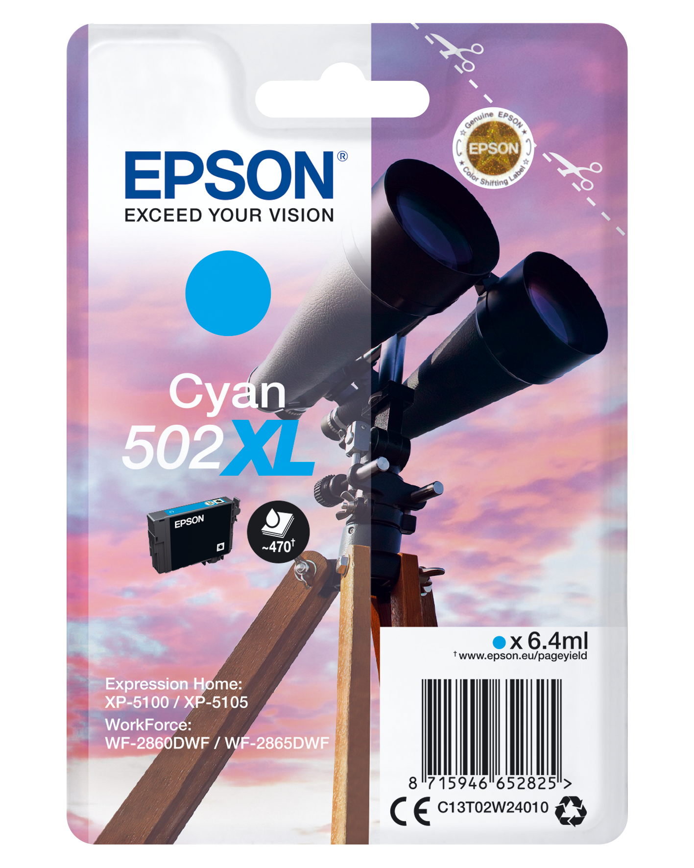 Epson Singlepack Cyan 502XL Ink single pack / cyaan