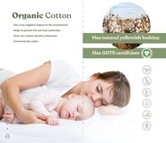 kikishop Kiki Kids matras 70x90 cm kinderen - koudschuim - 13 cm dik - organic cotton - afritsbaar - wasbare hoes