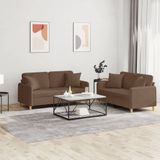 Maison Exclusive - Ensemble de canapés 2 pièces avec coussins, tissu marron