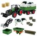 Tracteur jouet tracteur set met aanhanger - Frontlader - Ronde baal - Melkkoe - 3-delig