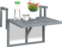 Merkloos Relaxdays Balkontafel - hangend - inklapbaar - verstelbaar - 55 x 70 x 65 cm - hout - grijs