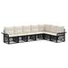 vidaXL Tuinbank - Set - 7 - st - Zwart - poly - rattan