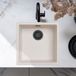 Pure.Sink Spoelbak 40x40 cm zand wit onderbouw, opbouw