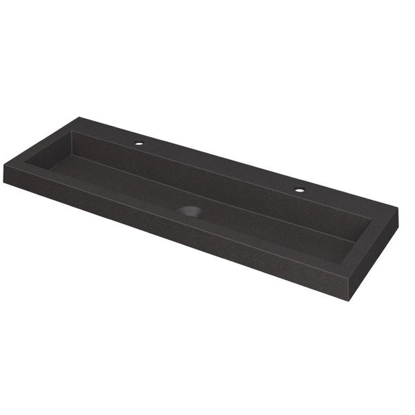 Ink Dock wastafel 120x6x40cm 2 kraangaten 1 wasbak Quartz zwart 3415232