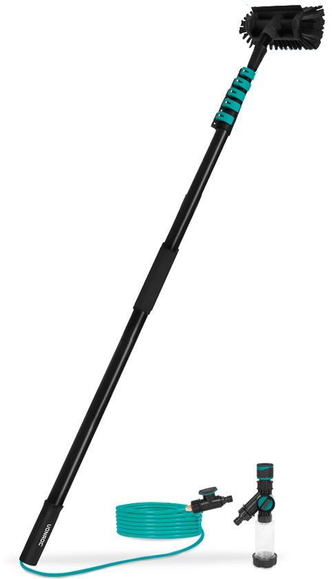 VONROC Hybride Telescopische Wasborstel – Aluminium/3K Full Carbon - 7.5 meter