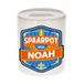 Bellatio Decorations Tirelire enfant avec nom - Noah - céramique - avec bouchon - blanc