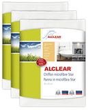 Alclear 950006_3 Star Microvezeldoek, speciale doek die kalkranden zonder chemische reinigingsmiddelen verwijdert, voor badkamer, toilet en keuken, voor mensen met allergieën, 40 x 45 cm, wit, 3 stuks