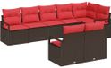 vidaXL Tuinbank - Set - 8-stuks - Bruin en Rood - Polywood