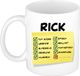 Bellatio Decorations Naam mok Rick - wit - top gozer - keramiek - 300 ml - cadeau collega beker