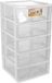 Hega Hogar Ladeblokje/bureau organizer 5x lade - wit/transparant - L38 x B38 x H72 cm - kunststof