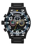 Nixon 51-30 Fisheye herenhorloge, chronograaf, roestvrij stalen armband, waterdicht tot 30 bar, diameter behuizing: 51 mm, fisheye A1389-5319-00