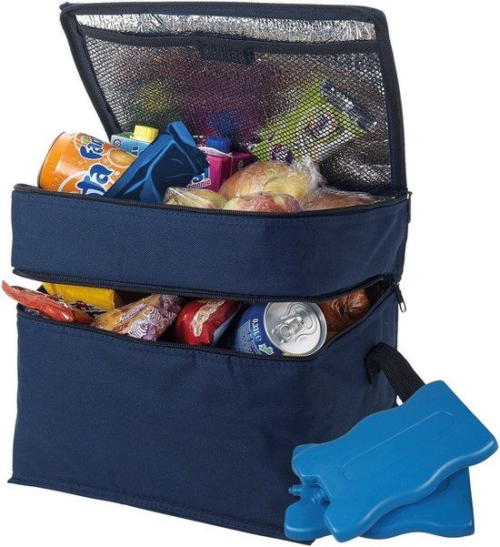 Shoppartners Grote navy koeltas - 15 liter - incl. 8 koelelementen