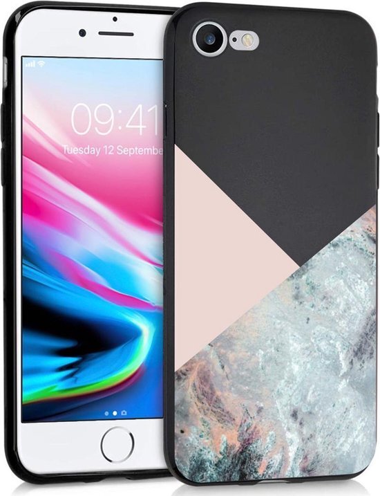 imoshion voor de iPhone SE 2020 / 8 / 7 hoesje - Marmer - Roze / Zwart