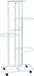 vidaXL Bloemenstandaard met wielen 5-laags 44x23x100 cm ijzer wit