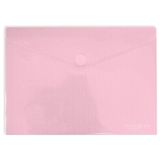 Grafoplás Verpakking met 5 enveloppen van kunststof, A3, klittenbandsluiting, lichtroze, multiline, 33,5 x 24 cm, transparant gestreept polypropyleen, perfect voor tekeningen en grote documenten