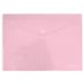 Grafoplás Verpakking met 5 enveloppen van kunststof, A3, klittenbandsluiting, lichtroze, multiline, 33,5 x 24 cm, transparant gestreept polypropyleen, perfect voor tekeningen en grote documenten