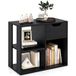 Coast Bibliothèque en bois avec tiroir - 3 compartiments ouverts - noir - 60 x 30 x 53 cm