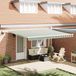vidaXL Parasol extensible, vert et blanc, 450 x 300 cm