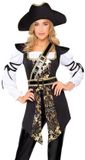 Leg Avenue Buccaneer Babe Tunic Kostuum - S - Zwart/Goudkleurig