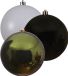 Decoris Kaemingk B.V. Kerstversieringen set van 6x grote kunststof kerstballen groen-wit-zwart 14 cm glans
