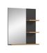 xonox.home Badkamer Canu spiegel wandspiegel badkamerspiegel toiletspiegel badkamerspiegel in corpus basalt grijs Nb. planken Artisan eiken Nb., ca.63x73x16 cm met plank