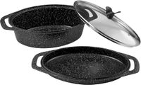 Pradel Excellence, Slowcooker, gegoten aluminium, glazen deksel, anti-aanbaklaag, afneembare handgrepen, compatibel met alle warmtebronnen, inclusief inductie, oven, vaatwasser, D 24 cm, zwart