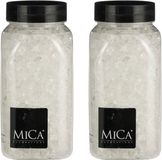 Mica Decorations decoratie steentjes / granulaat - 2x - 650 ml - 4-10 mm - transparant - siergrind