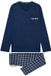 HOM Sid Pyjama set lange mouw/lange broek Navy Mannen 2XL