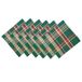 DII Kerst Doek Vierkante Servet Set, Katoen, Donker Groen Plaid, 18" x 18" (Set van 6)