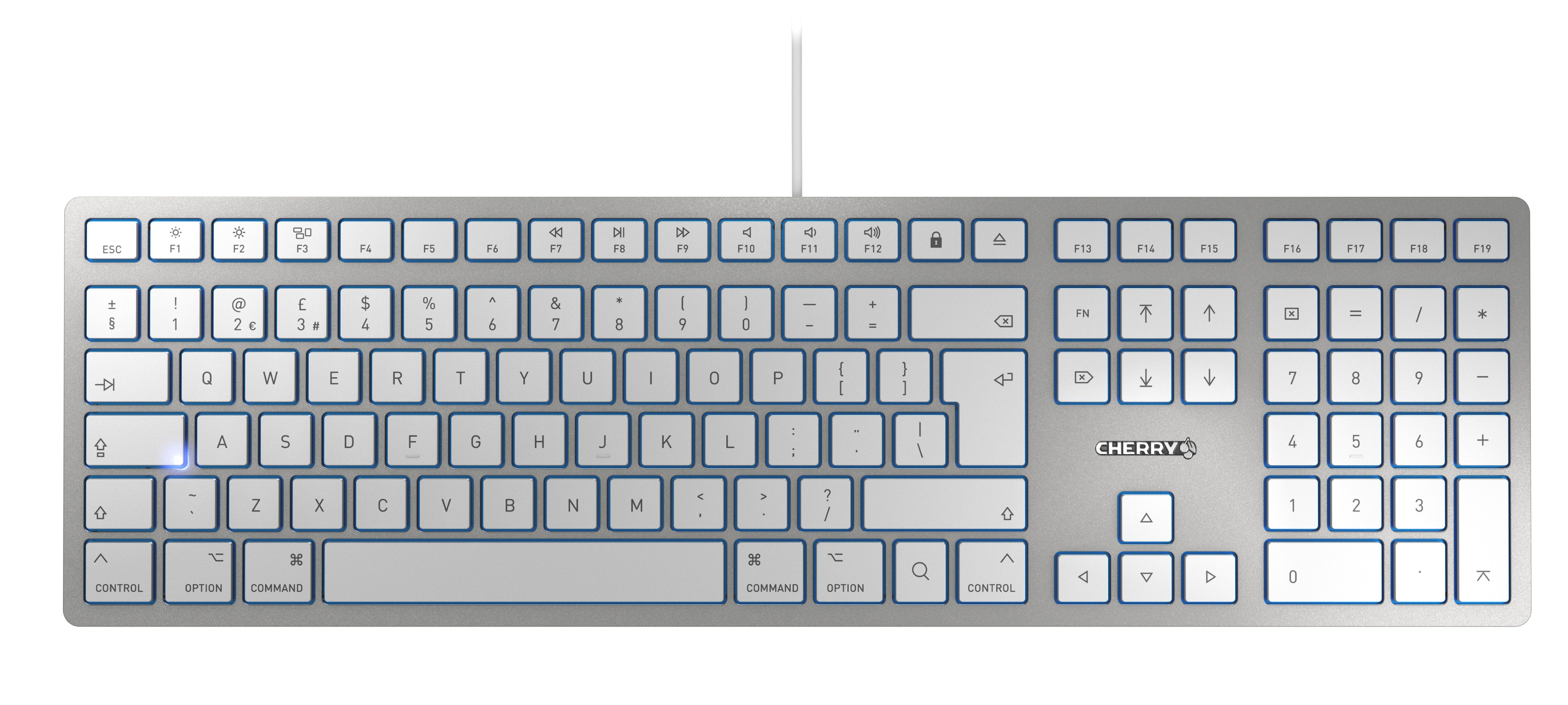 Cherry KC 6000 SLIM FOR MAC - Zilver - QWERTY - USB