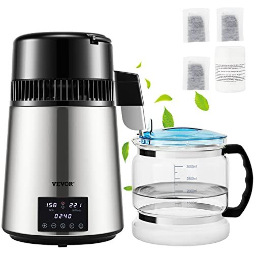 VEVOR Waterdestilleerder 4L 1750W 1.5L/h. water Filter