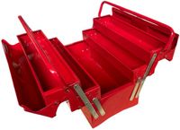 Tayg Metalen Gereedschapskist 505 – 3‑laags – 51 × 25 × 22 cm – 5 Compartimenten – Rood Epoxy
