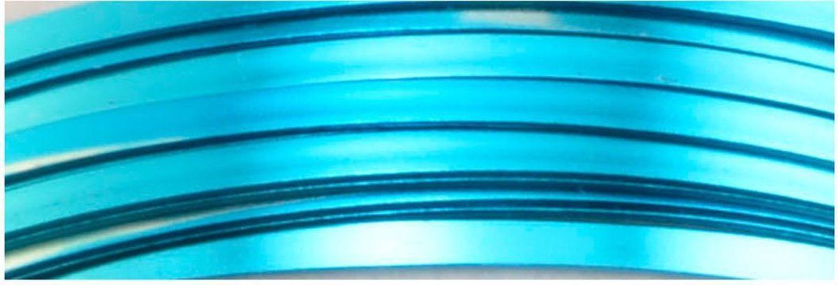 Vaessen Creative Aluminiumdraad plat 5x1mm 5m Turquoise - turkoois