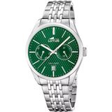 Lotus - 19072/3 - Polshorloge - Unisex - Groene Wijzerplaat - Zilverkleurig Stalen Band
