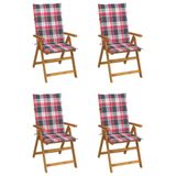 VidaXL Tuinstoel Terras Gecapitonneerde zitting Acaciahout 8 stuks