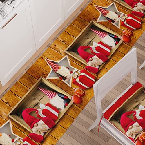 PETTI Artigiani Italiani - Tapijt voor keuken, Kerstmis, loper voor keuken, antislip en wasbaar, 52 x 480 cm, Design Elfo 100% Made in Italy