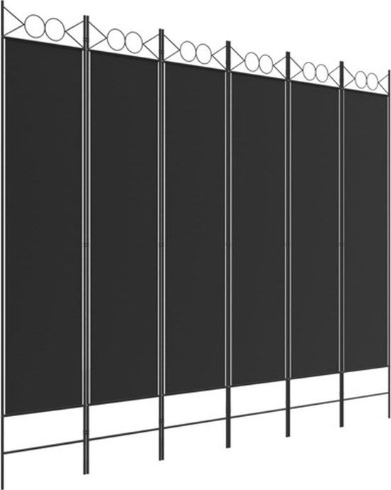 vidaXL Kamerscherm met 6 panelen 240x200 cm stof zwart